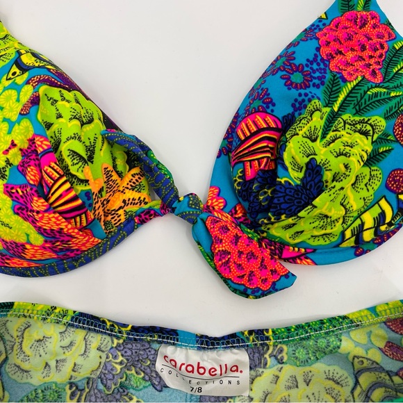 Carabella Vintage Vibrant aquarium sea life Bikini Set M - Picture 3 of 5